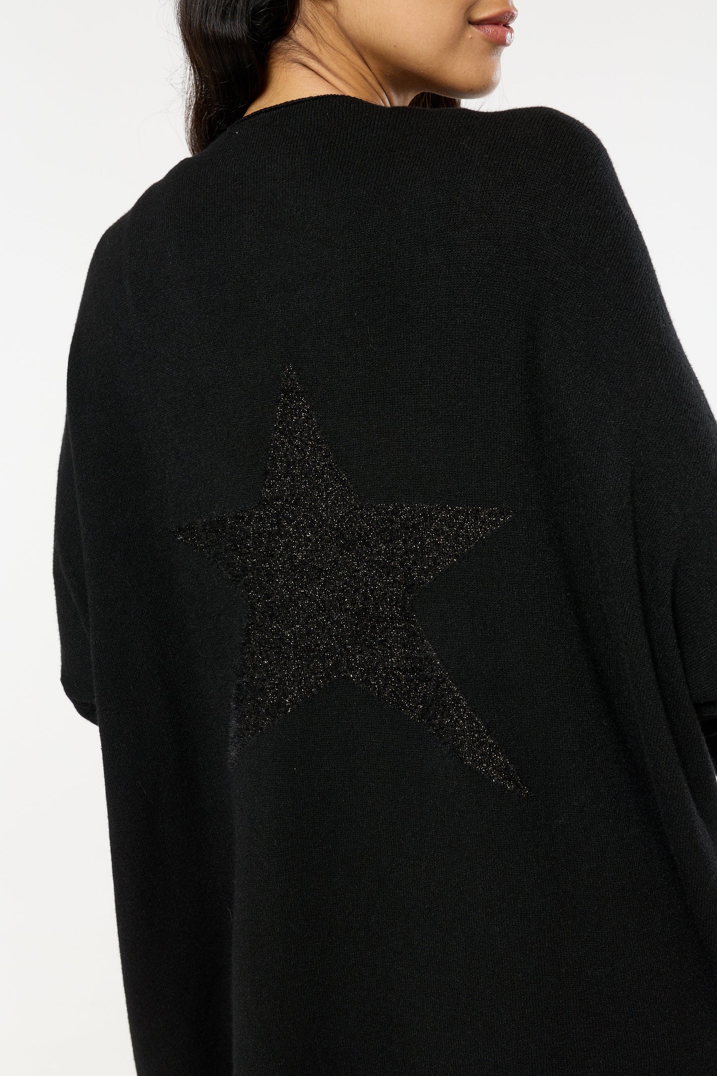 
                  
                    Black Star Back Knitted Cardigan
                  
                