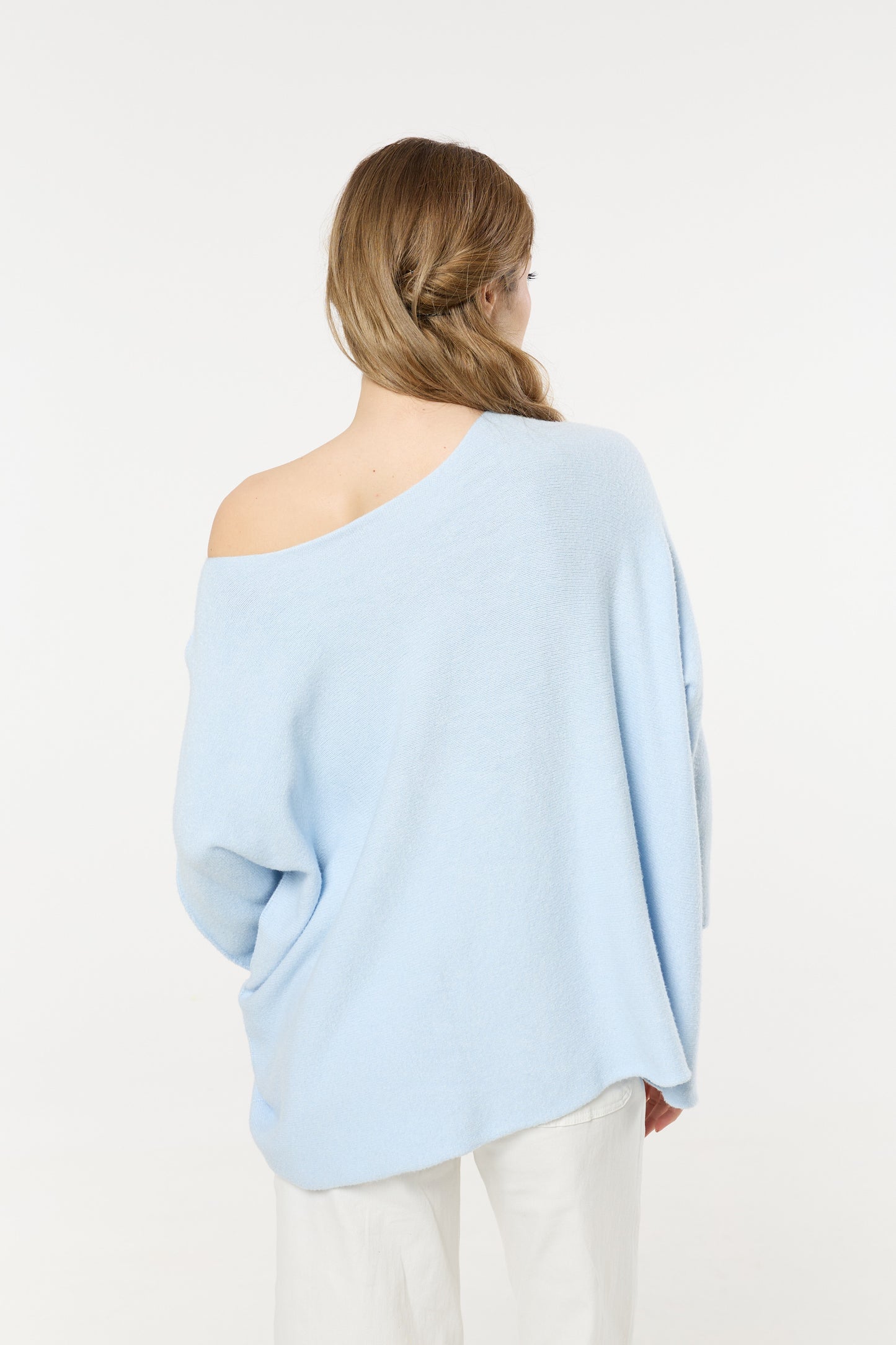 
                  
                    Light Blue Off Shoulder Relaxed Knit Jumper
                  
                