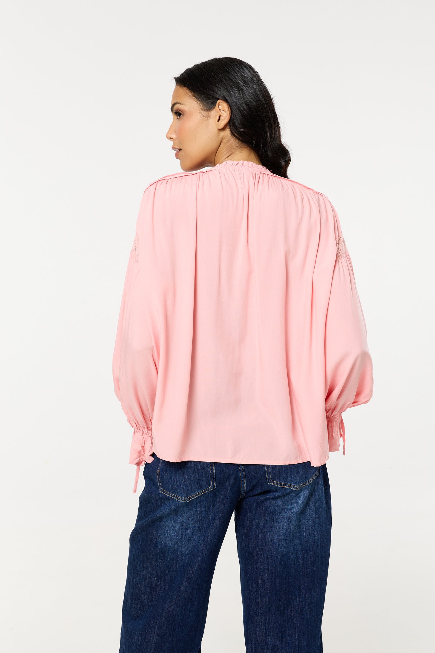 
                  
                    Light Pink Lace Detail Shirt
                  
                