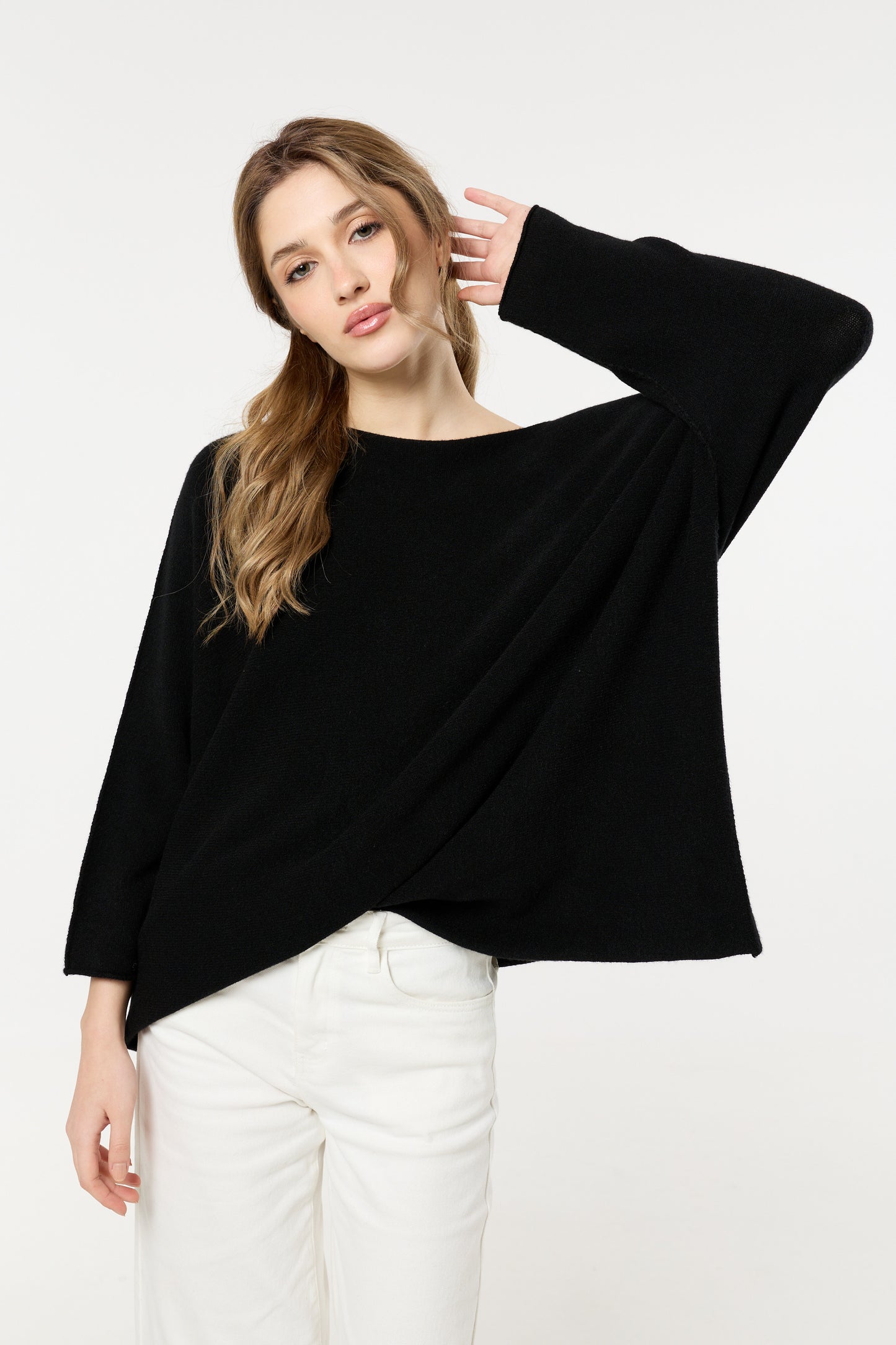 
                  
                    Black Off Shoulder Relaxed Knit Jumper
                  
                