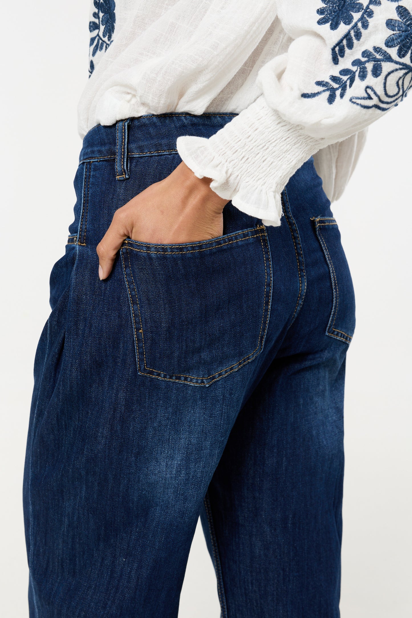 
                  
                    Dark Wash Wide Leg Denim Jeans
                  
                