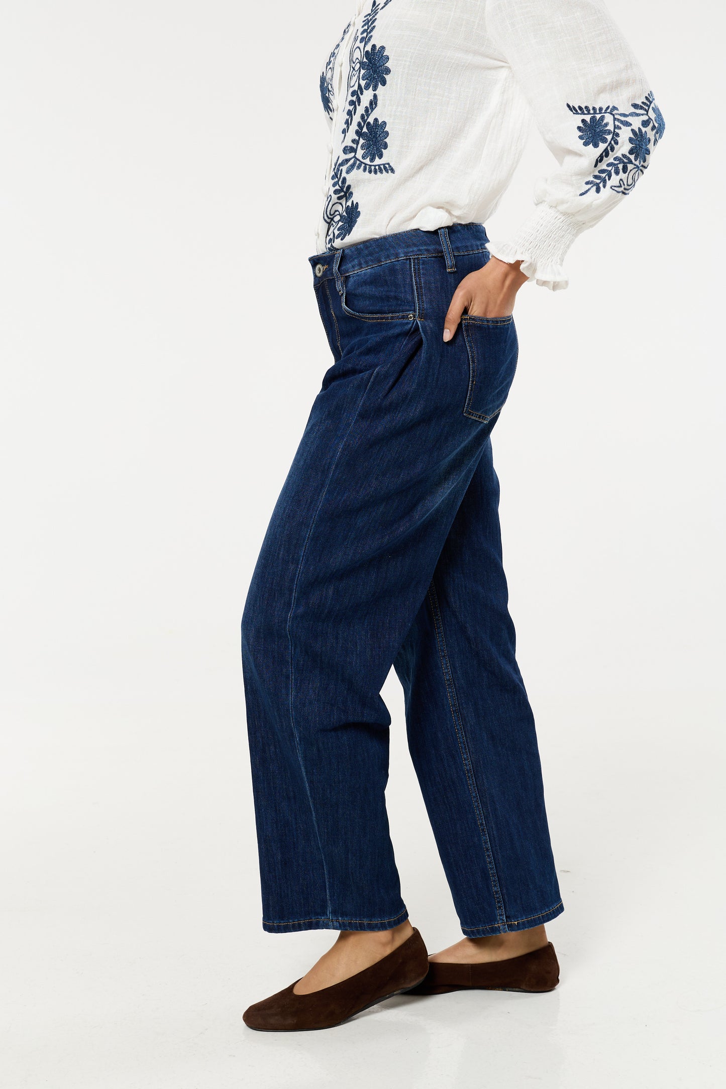 
                  
                    Dark Wash Wide Leg Denim Jeans
                  
                