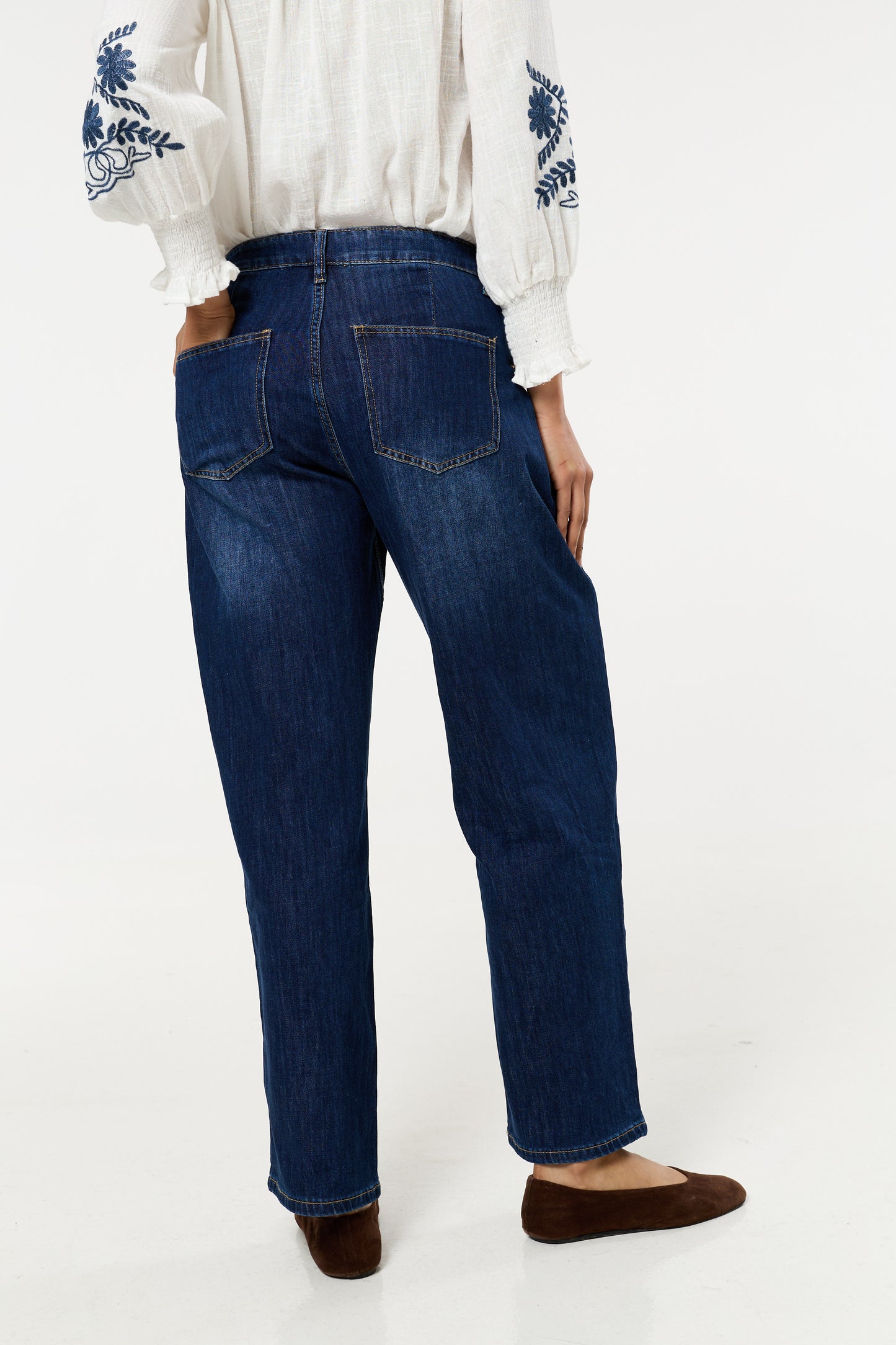 
                  
                    Dark Wash Wide Leg Denim Jeans
                  
                
