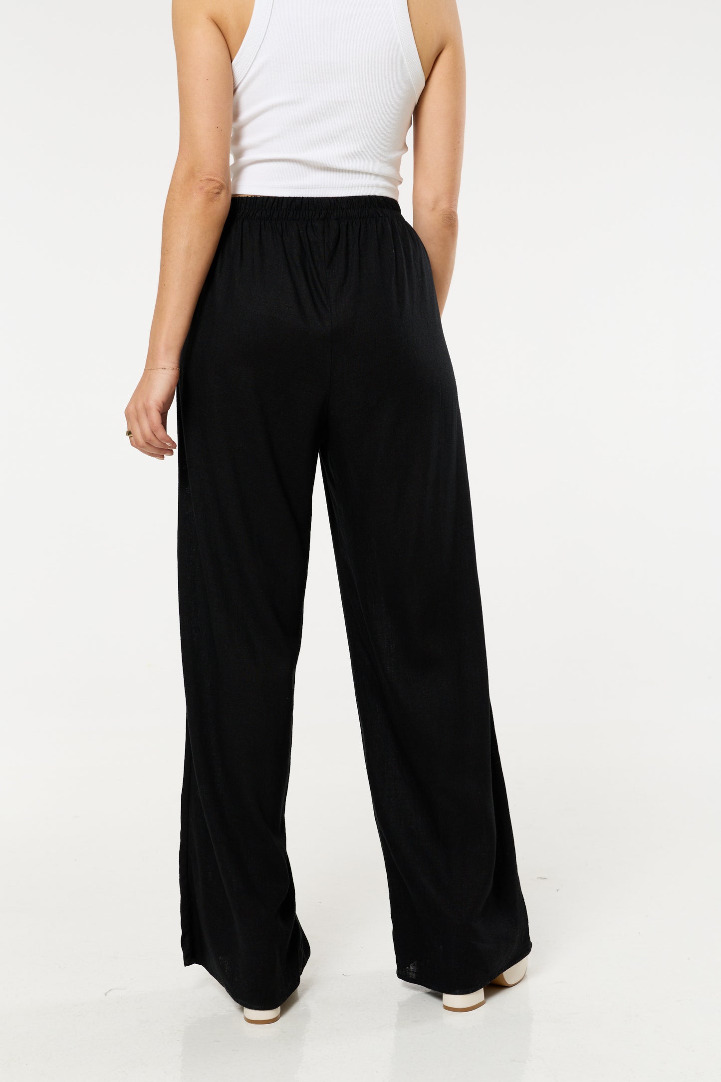 
                  
                    Black Linen Relaxed Fit Trousers
                  
                
