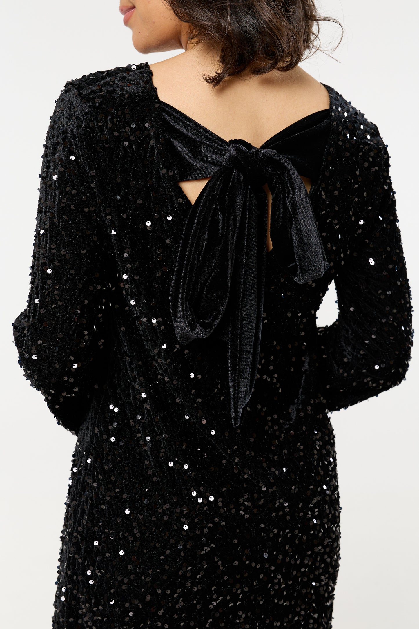 
                  
                    Black Sequin Long Sleeve Mini Dress
                  
                