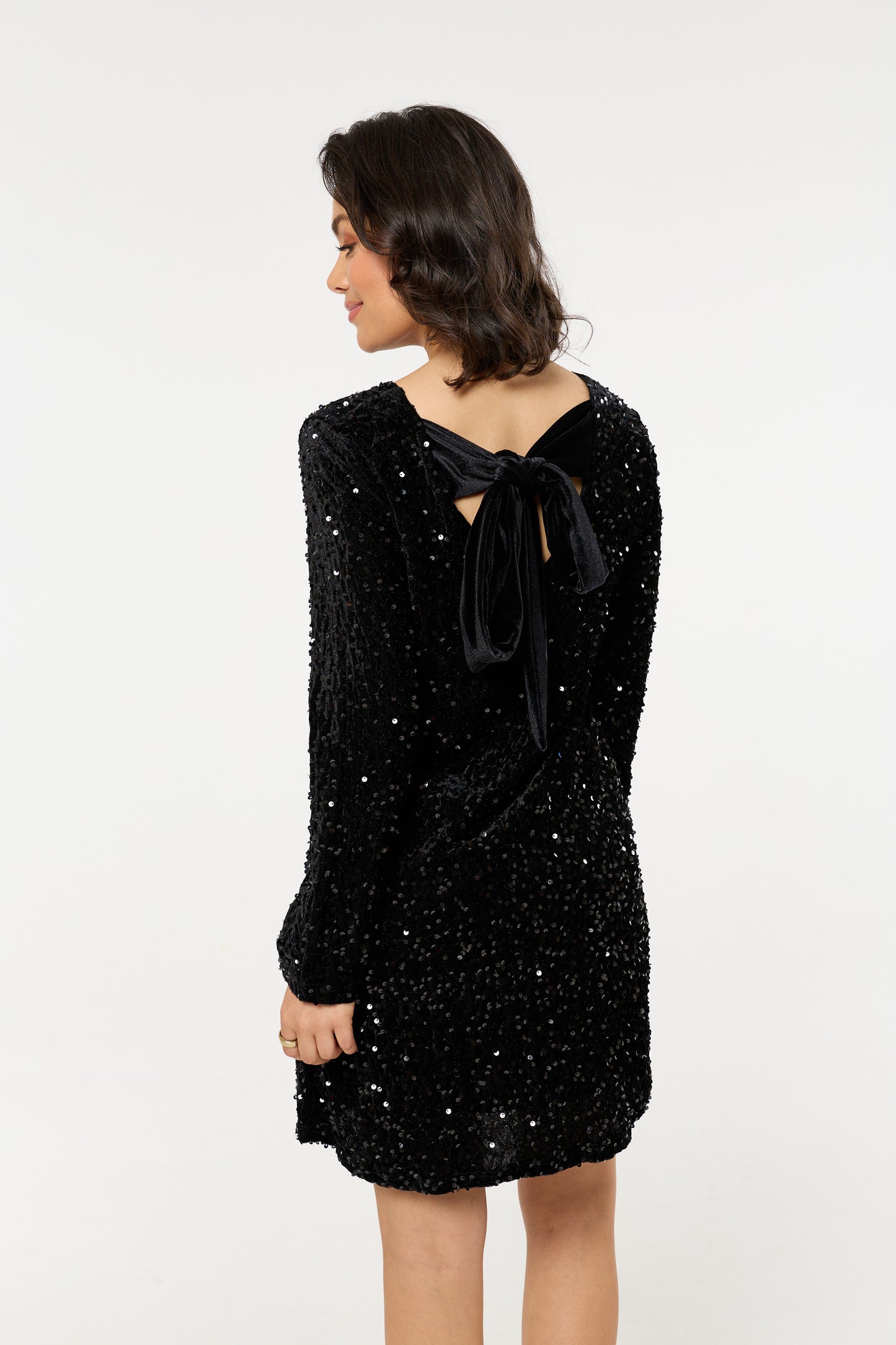
                  
                    Black Sequin Long Sleeve Mini Dress
                  
                