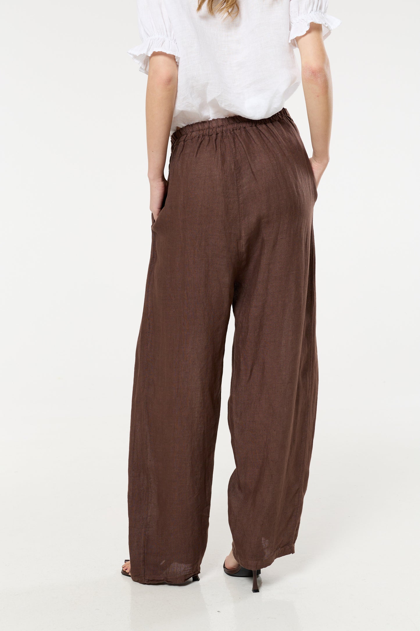 
                  
                    Brown Linen Wide Leg Trousers
                  
                