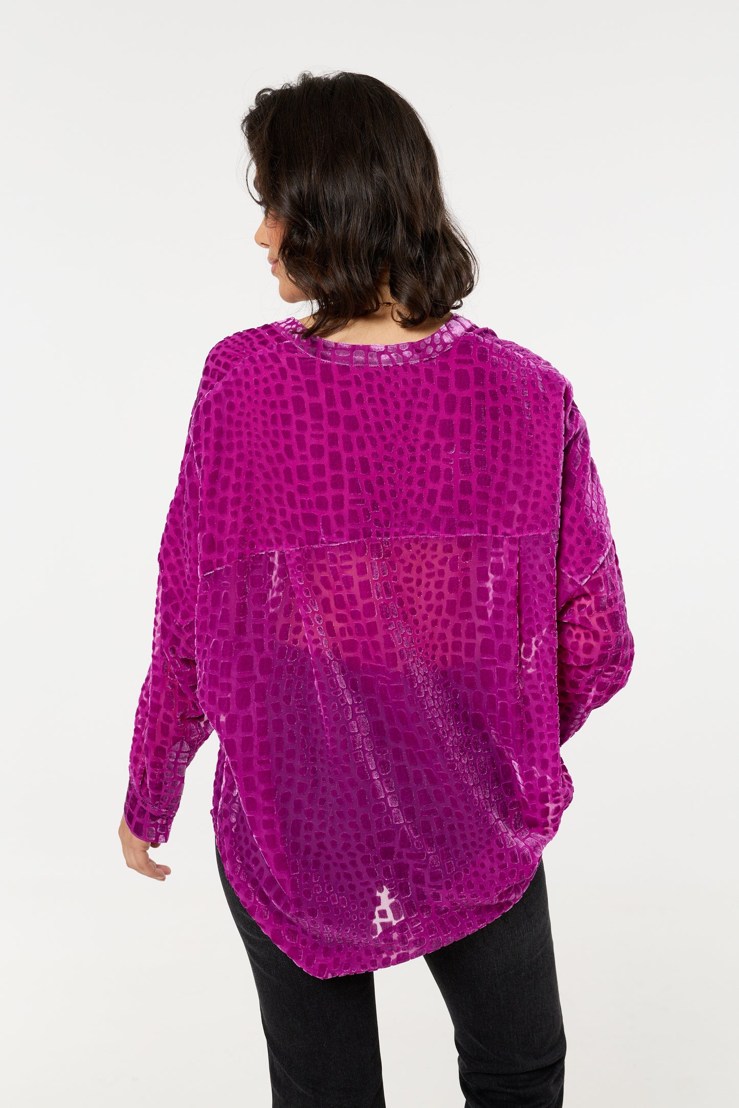 
                  
                    Pink Textured Relaxed Fit Blouse
                  
                