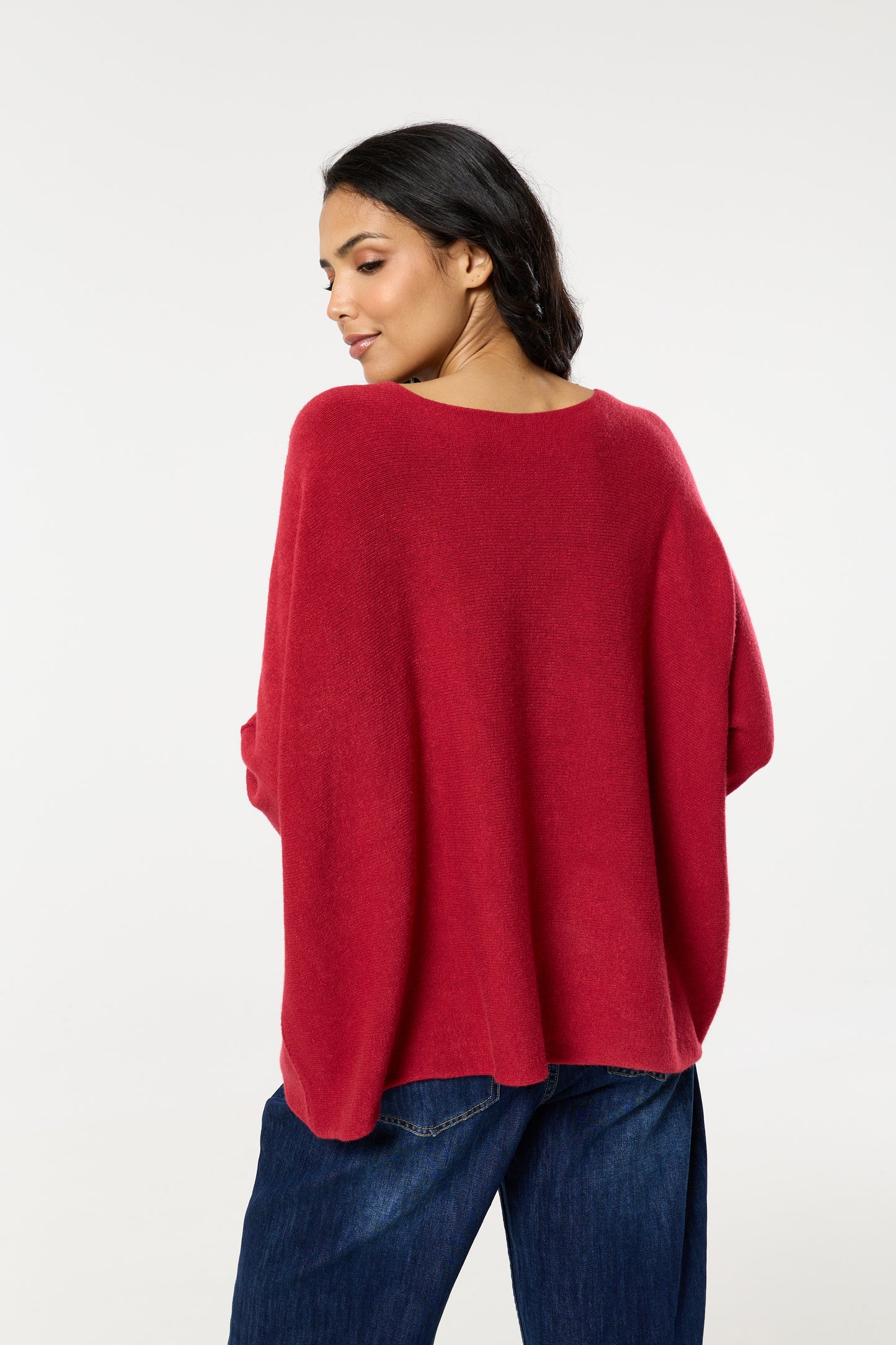 
                  
                    Burgundy Off Shoulder Relaxed Knit Jumper
                  
                