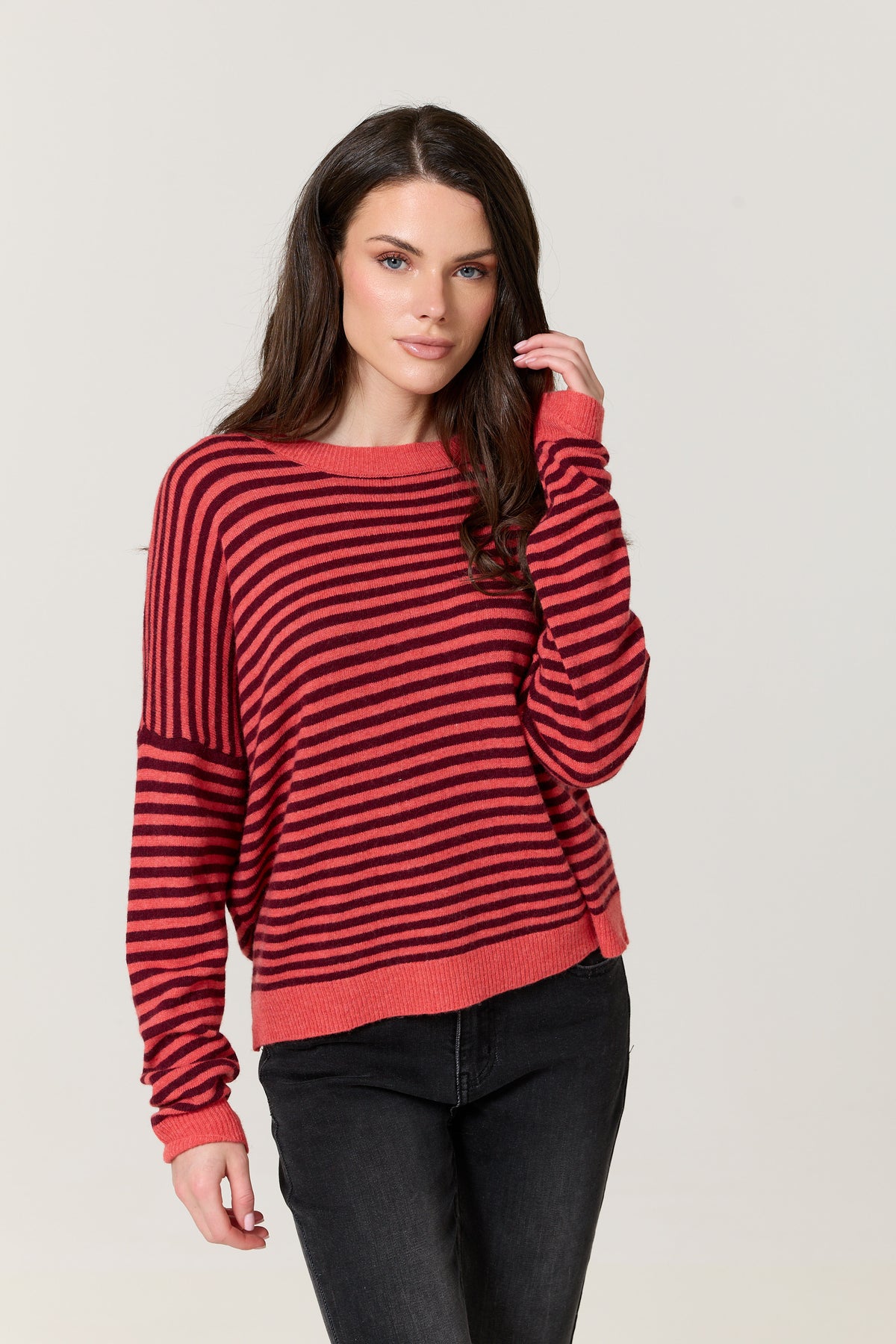 
                  
                    Red Stripe Wool Cashmere Blend Jumper
                  
                