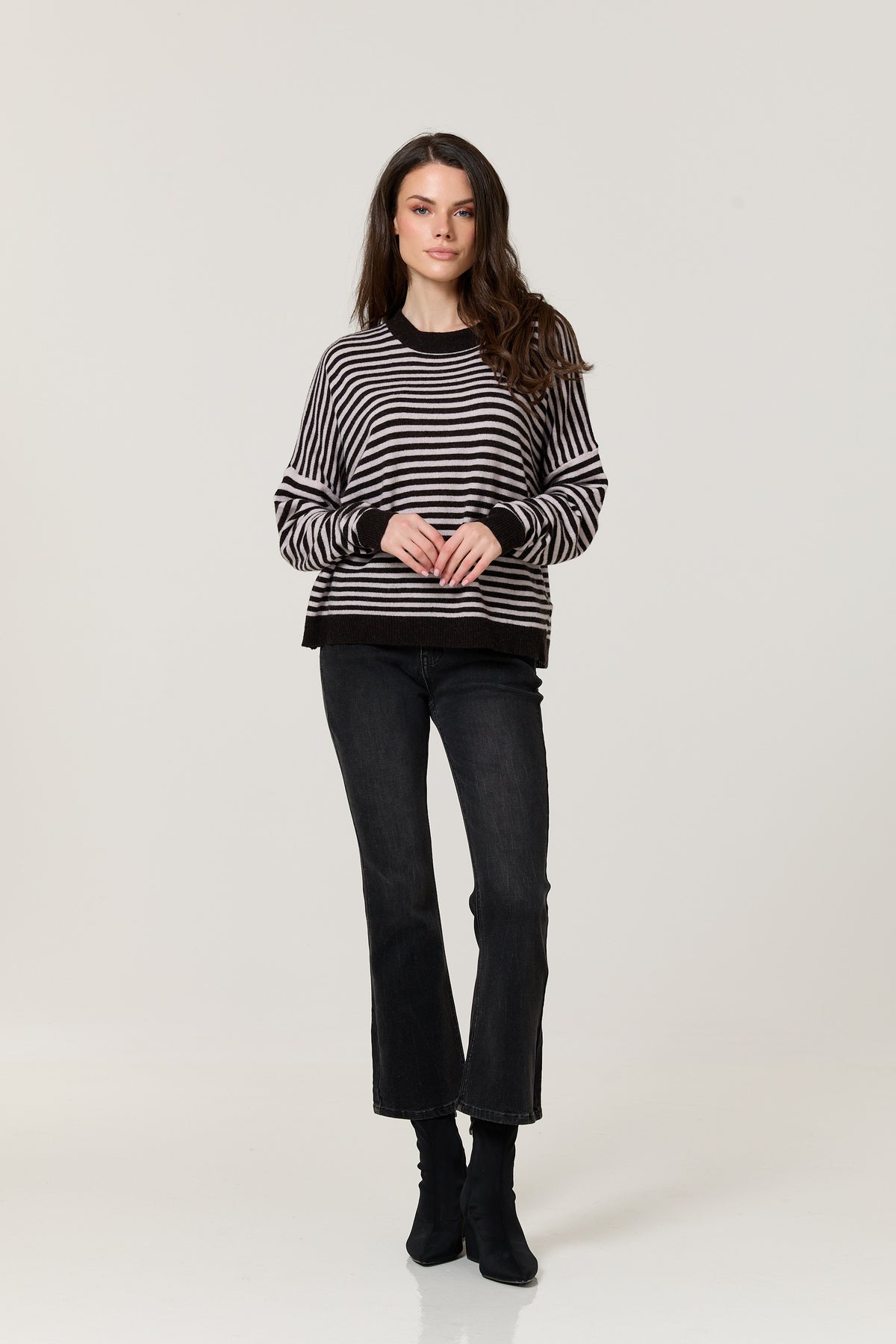 
                  
                    Black Stripe Wool Cashmere Blend Jumper
                  
                