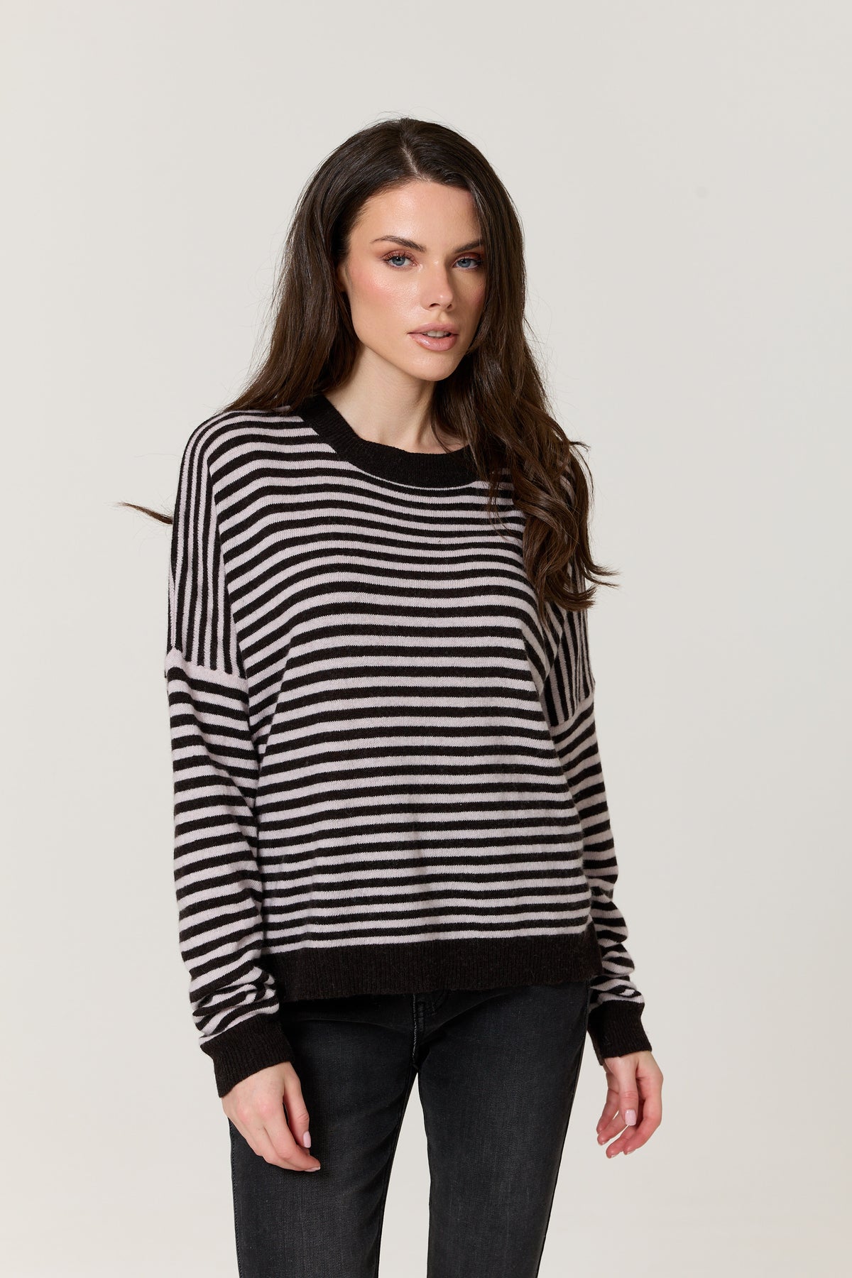 
                  
                    Black Stripe Wool Cashmere Blend Jumper
                  
                