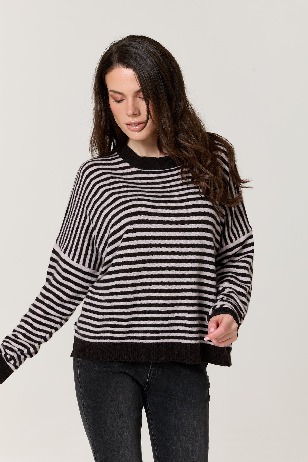 
                  
                    Black Stripe Wool Cashmere Blend Jumper
                  
                