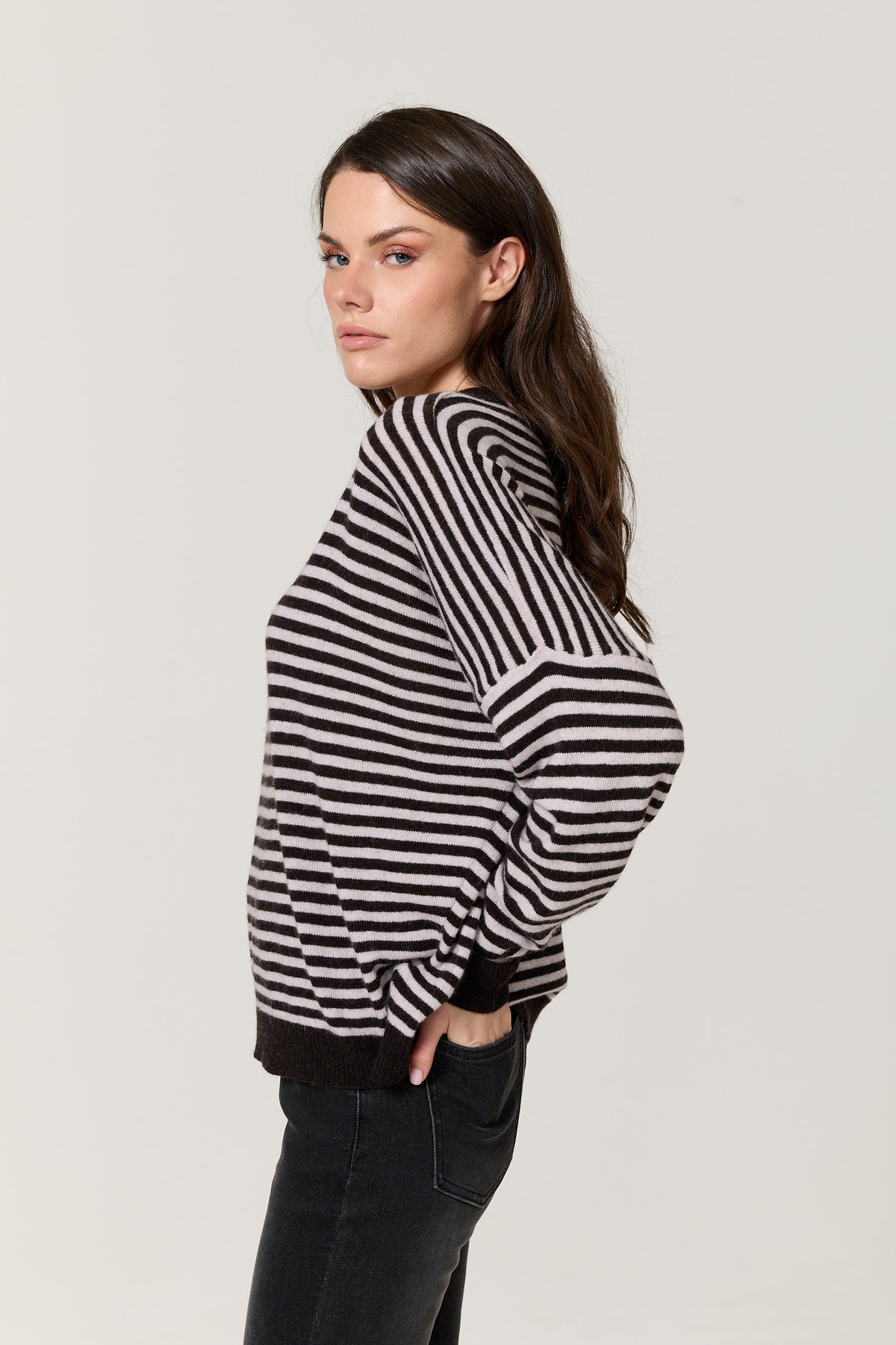 
                  
                    Black Stripe Wool Cashmere Blend Jumper
                  
                