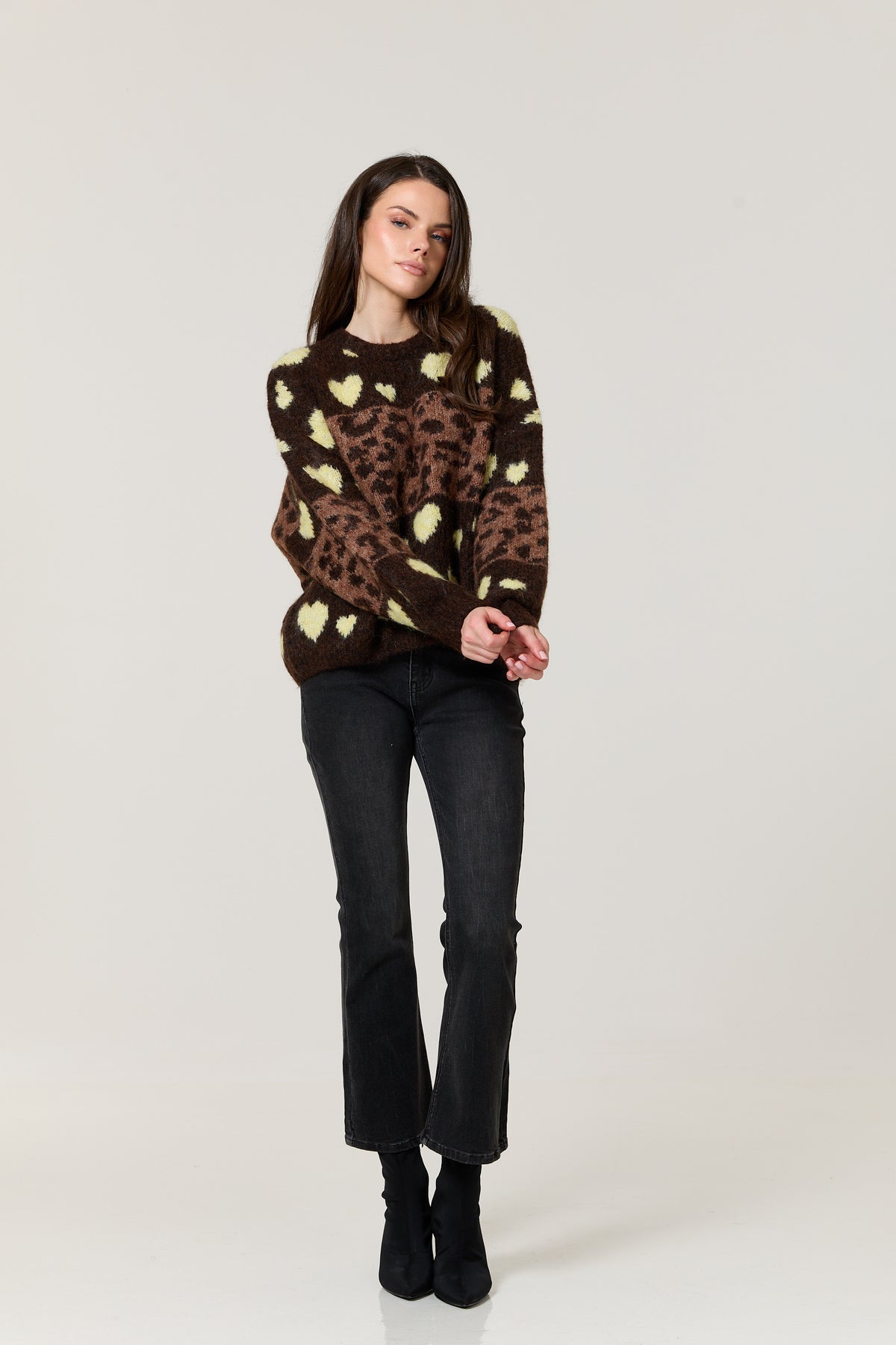 
                  
                    Heart Leopard Print Wool Blend Jumper
                  
                