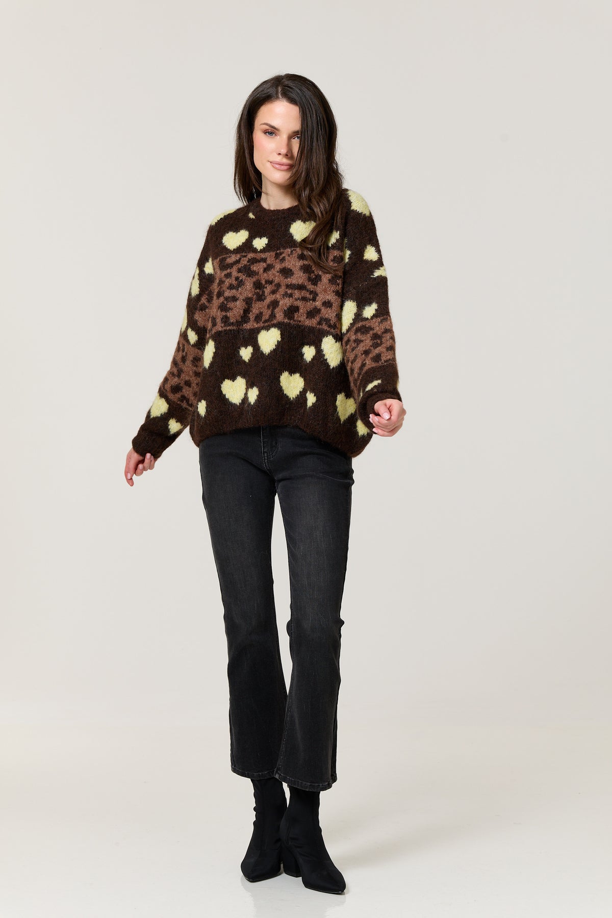 
                  
                    Heart Leopard Print Wool Blend Jumper
                  
                