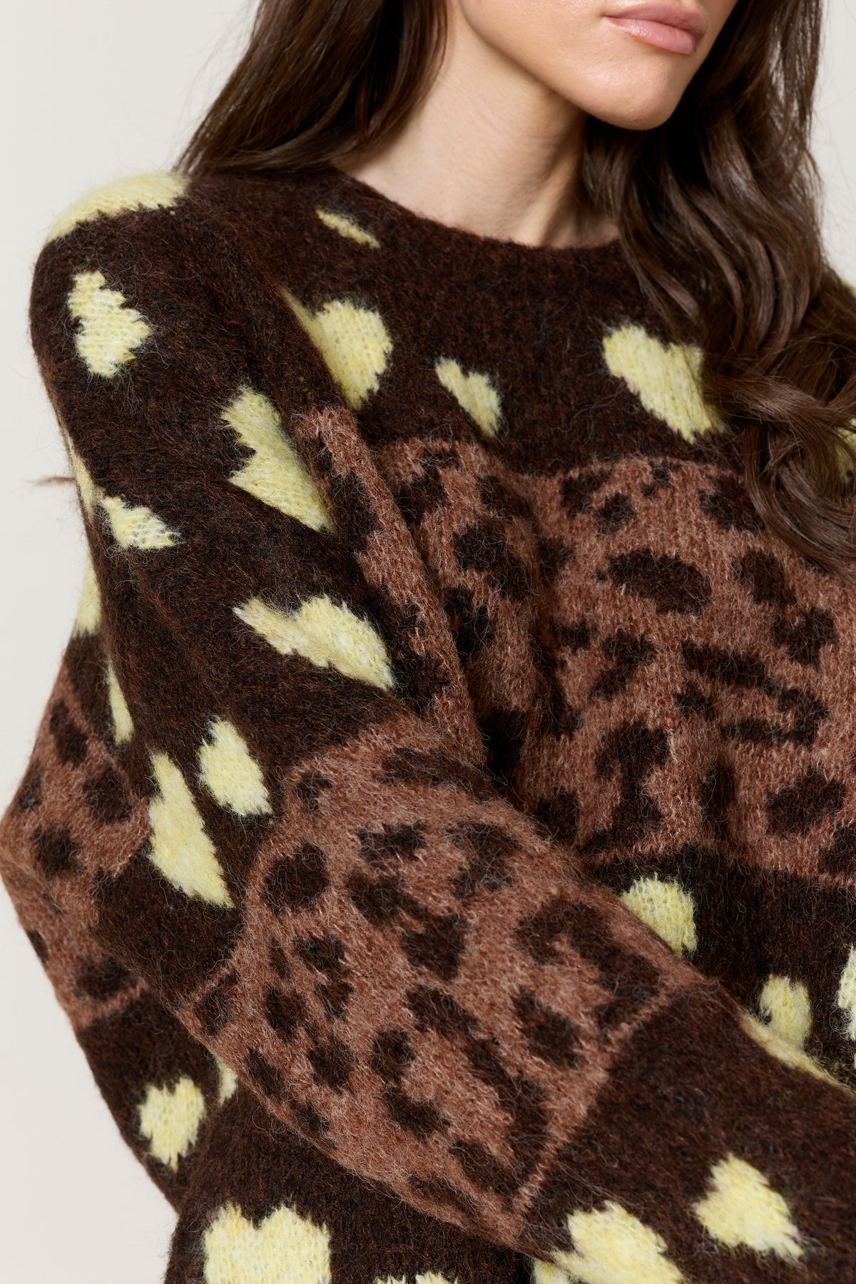 
                  
                    Heart Leopard Print Wool Blend Jumper
                  
                