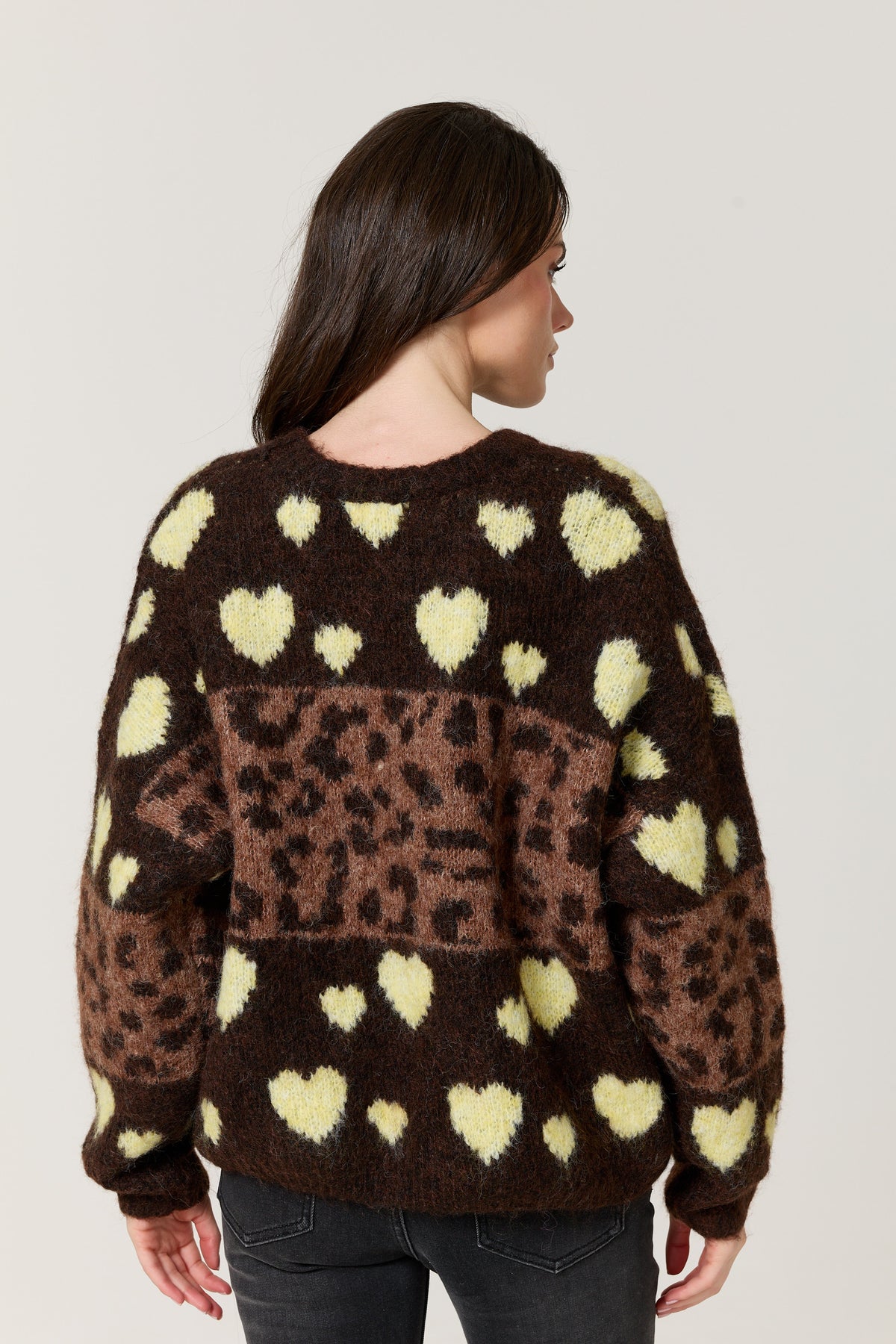 
                  
                    Heart Leopard Print Wool Blend Jumper
                  
                