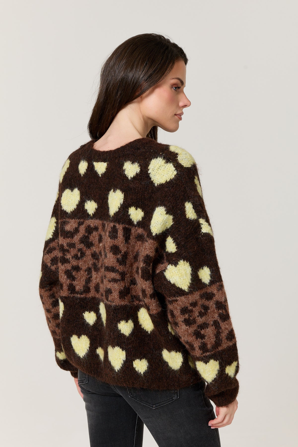 
                  
                    Heart Leopard Print Wool Blend Jumper
                  
                