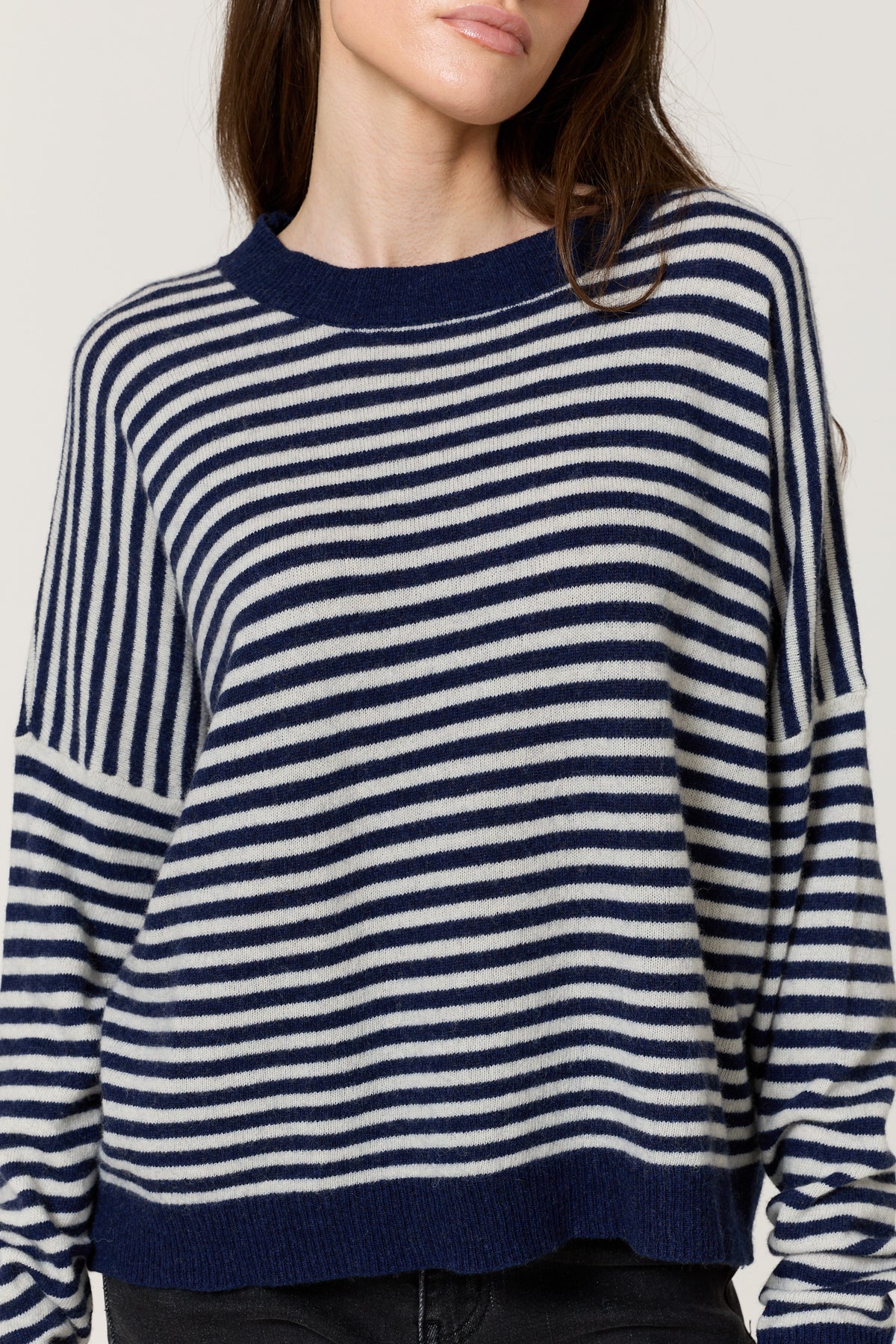 
                  
                    Navy Stripe Wool Cashmere Blend Jumper
                  
                