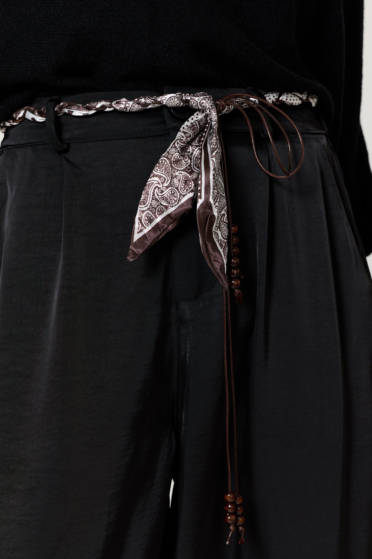 
                  
                    Black Satin Balloon Trousers
                  
                