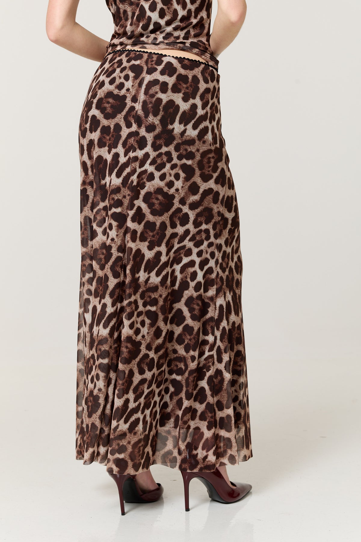 
                  
                    Leopard Print Mesh Cami & Maxi Skirt Set
                  
                