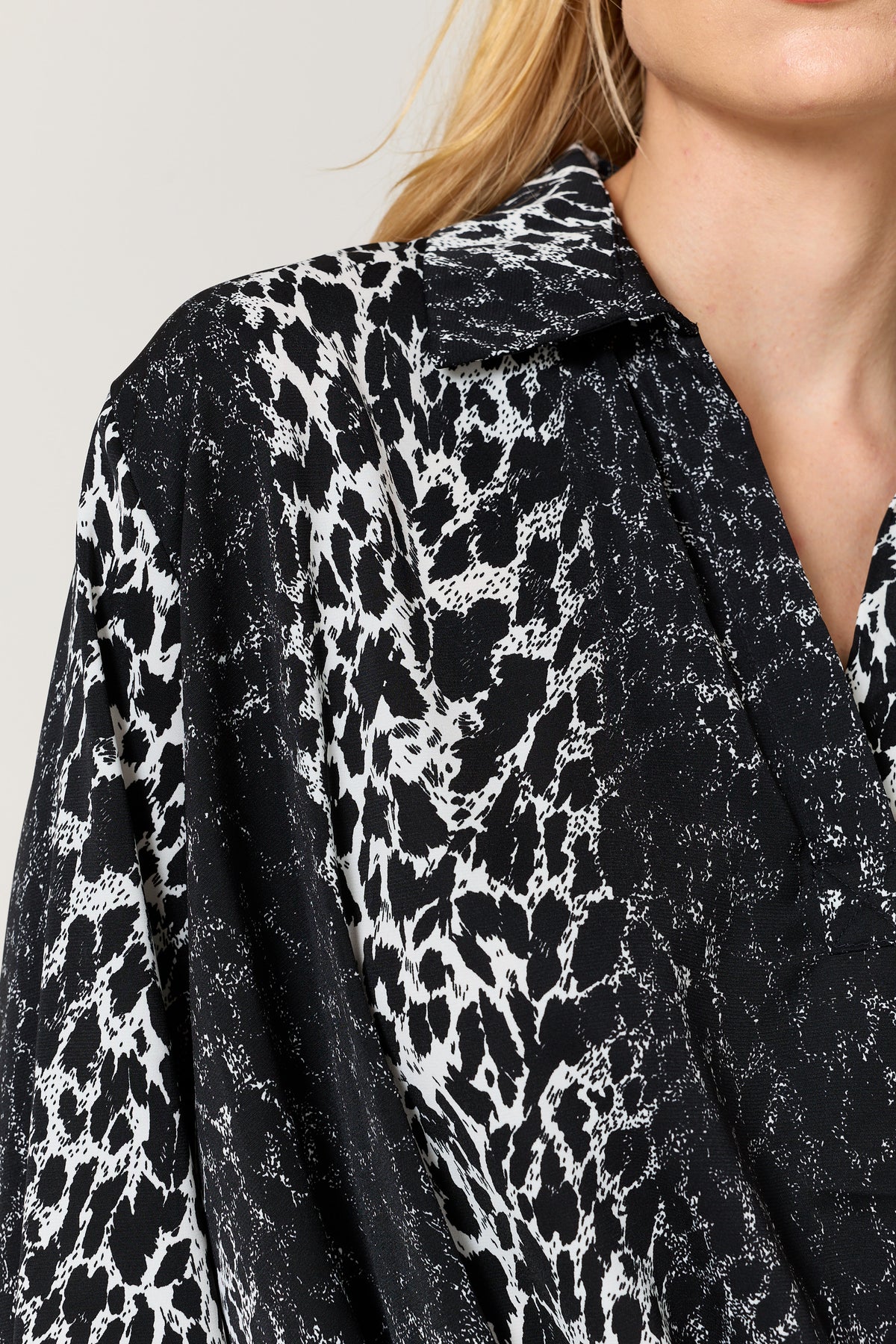 
                  
                    Black Mixed Animal Print Satin Shirt
                  
                