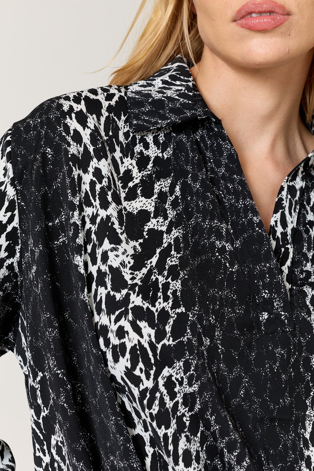 
                  
                    Black Mixed Animal Print Satin Shirt
                  
                