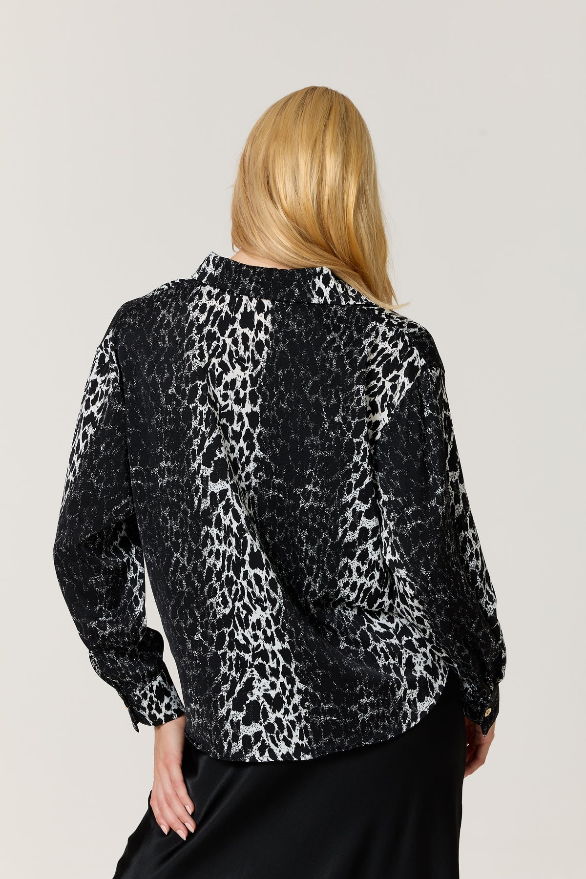 
                  
                    Black Mixed Animal Print Satin Shirt
                  
                