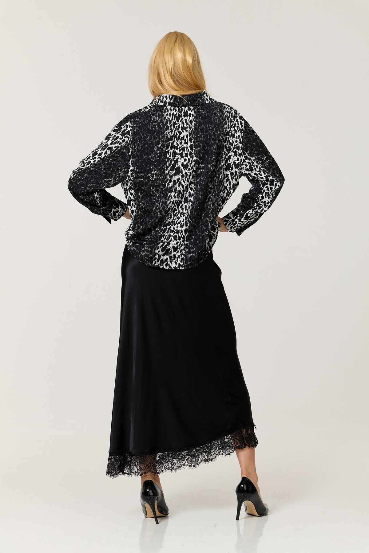 
                  
                    Black Mixed Animal Print Satin Shirt
                  
                