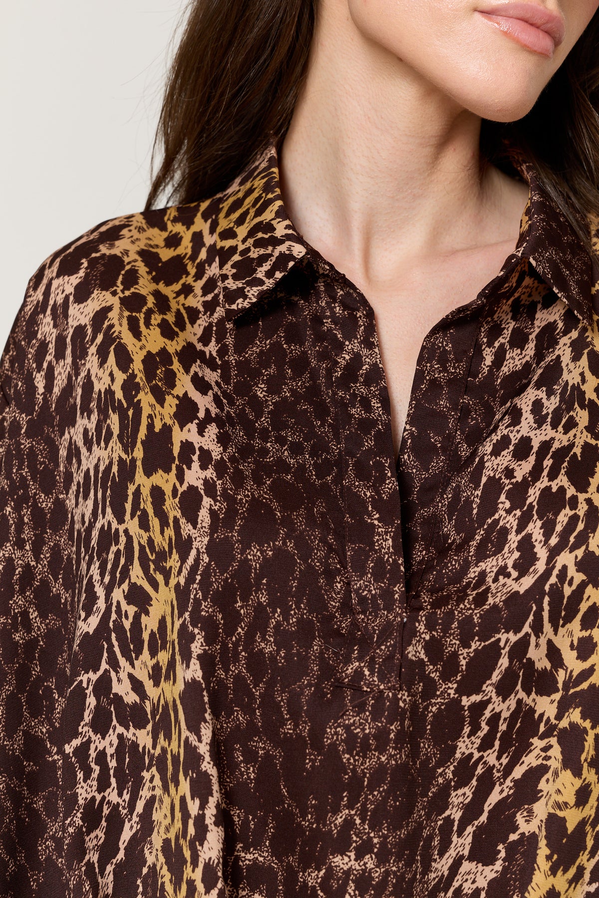 
                  
                    Brown Mixed Animal Print Satin Shirt
                  
                