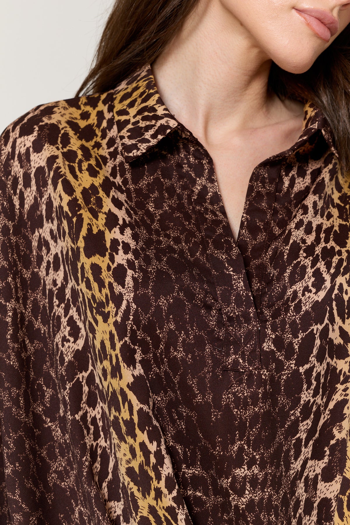 
                  
                    Brown Mixed Animal Print Satin Shirt
                  
                