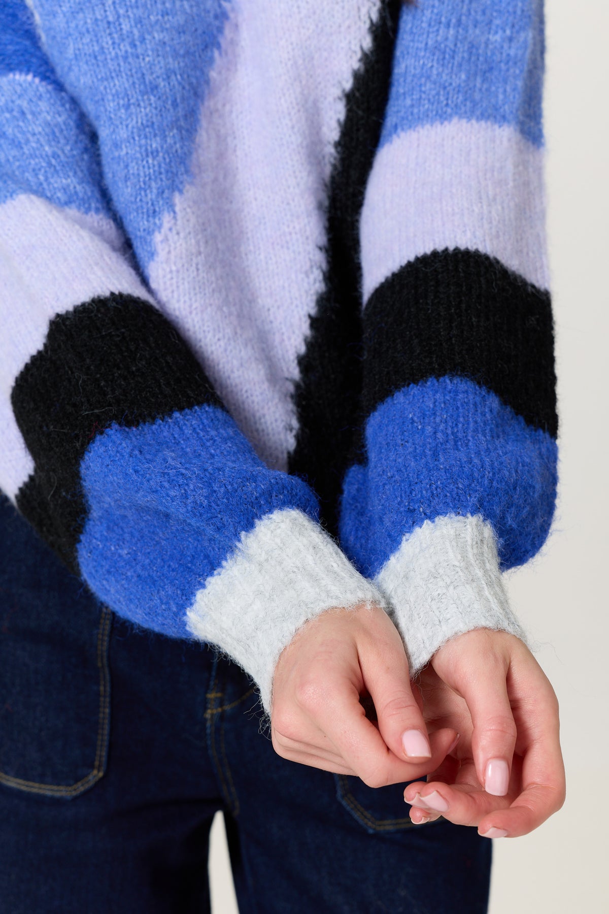 
                  
                    Blue Multi Abstract Wool Blend Jumper
                  
                