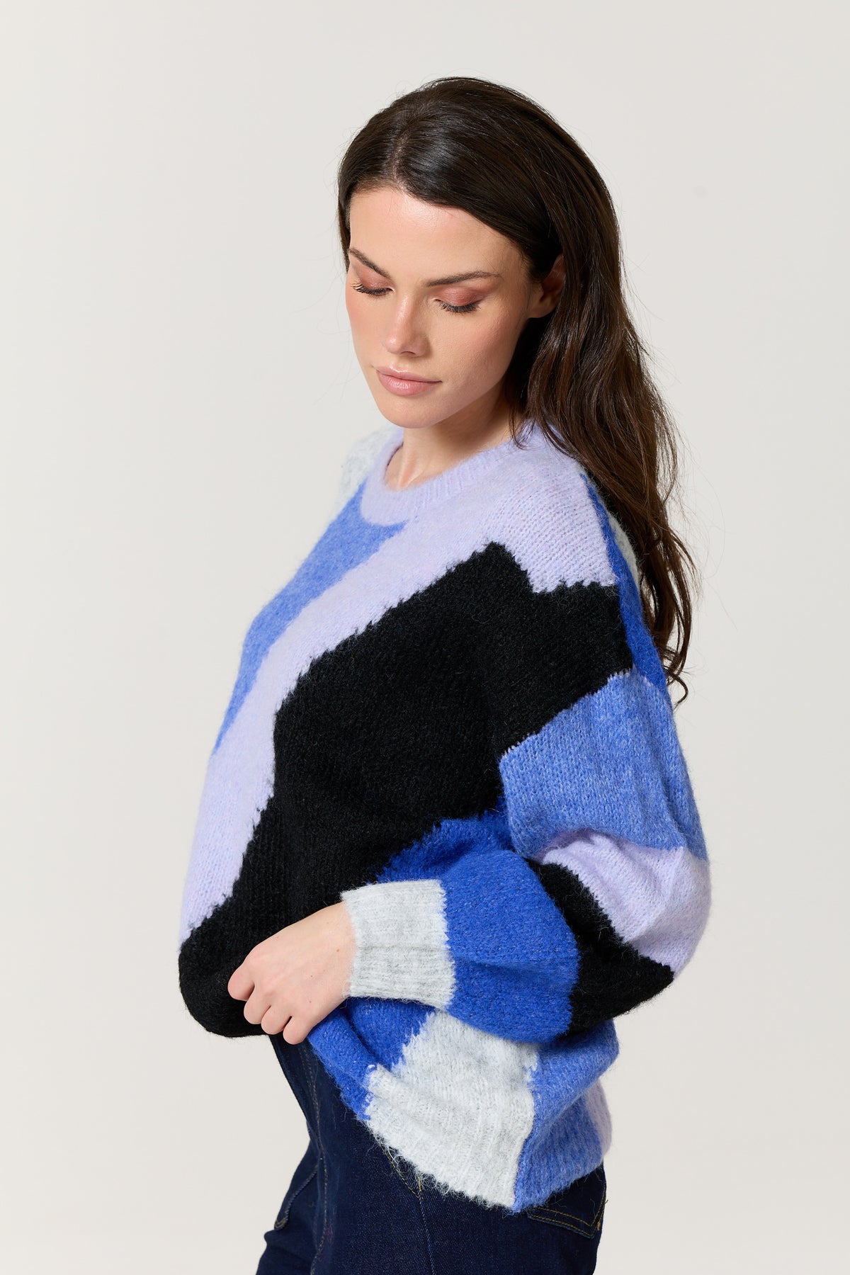 
                  
                    Blue Multi Abstract Wool Blend Jumper
                  
                