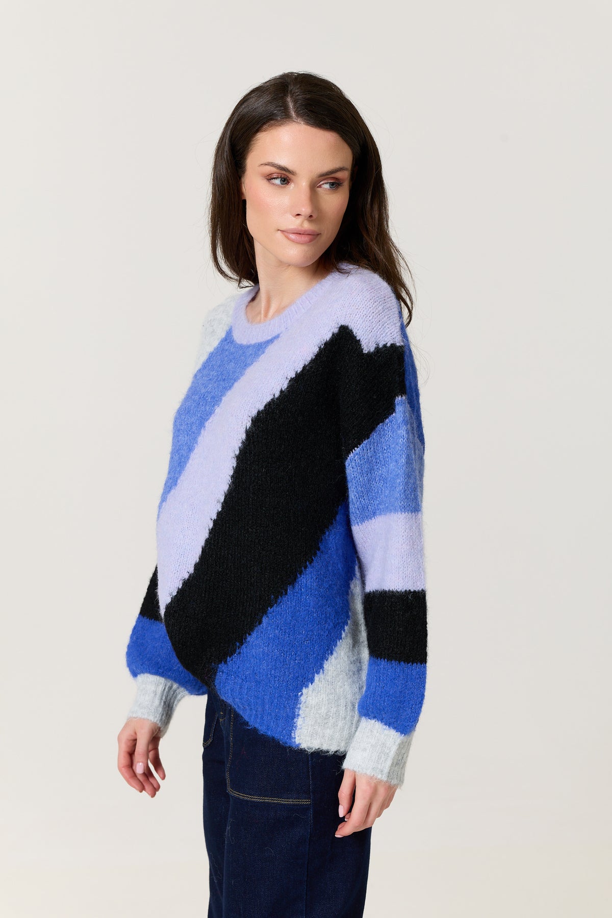 
                  
                    Blue Multi Abstract Wool Blend Jumper
                  
                