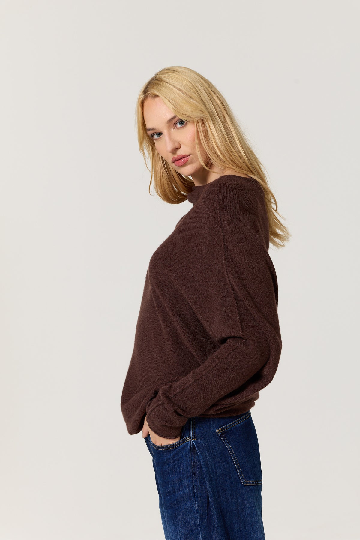 
                  
                    Brown Oversized Batwing Knit Jumper
                  
                