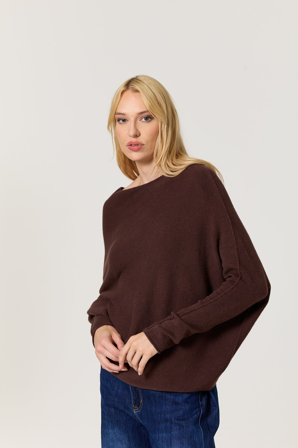 
                  
                    Brown Oversized Batwing Knit Jumper
                  
                