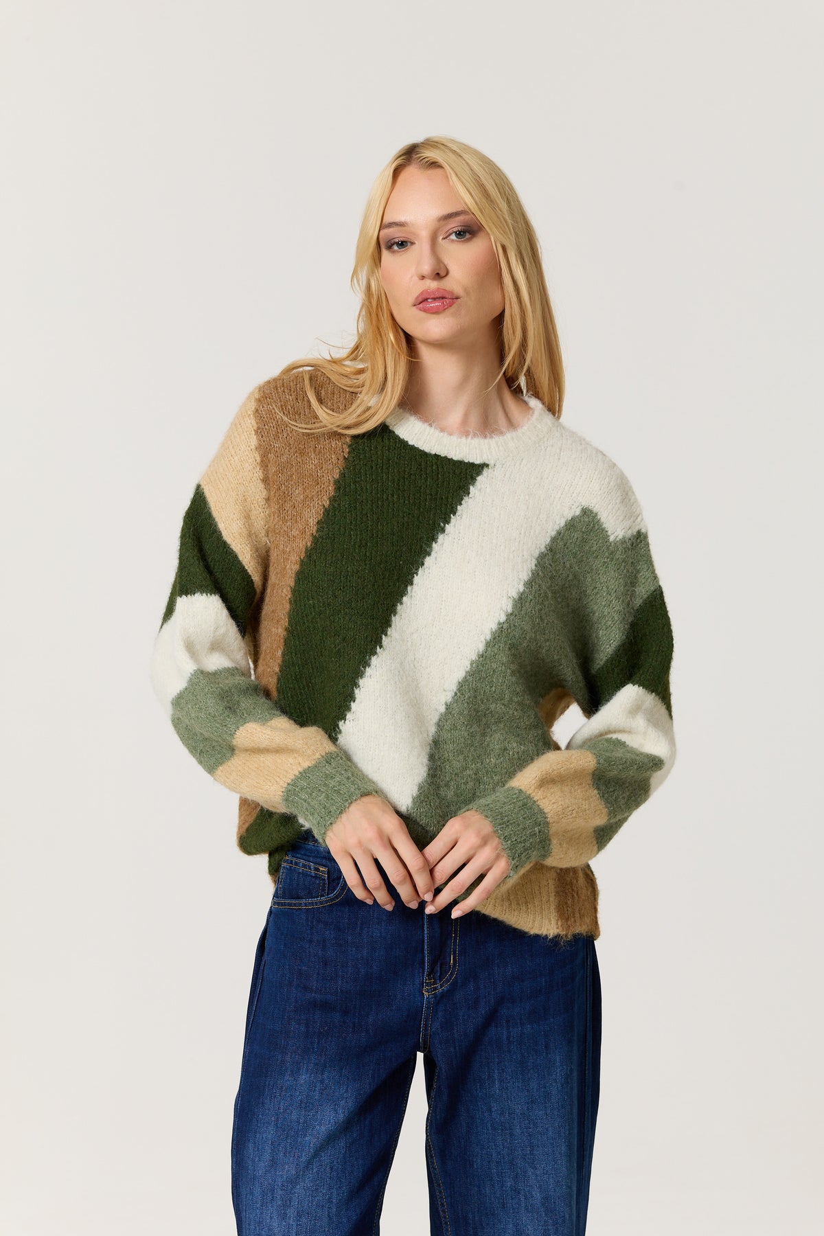 
                  
                    Green Multi Abstract Wool Blend Jumper
                  
                