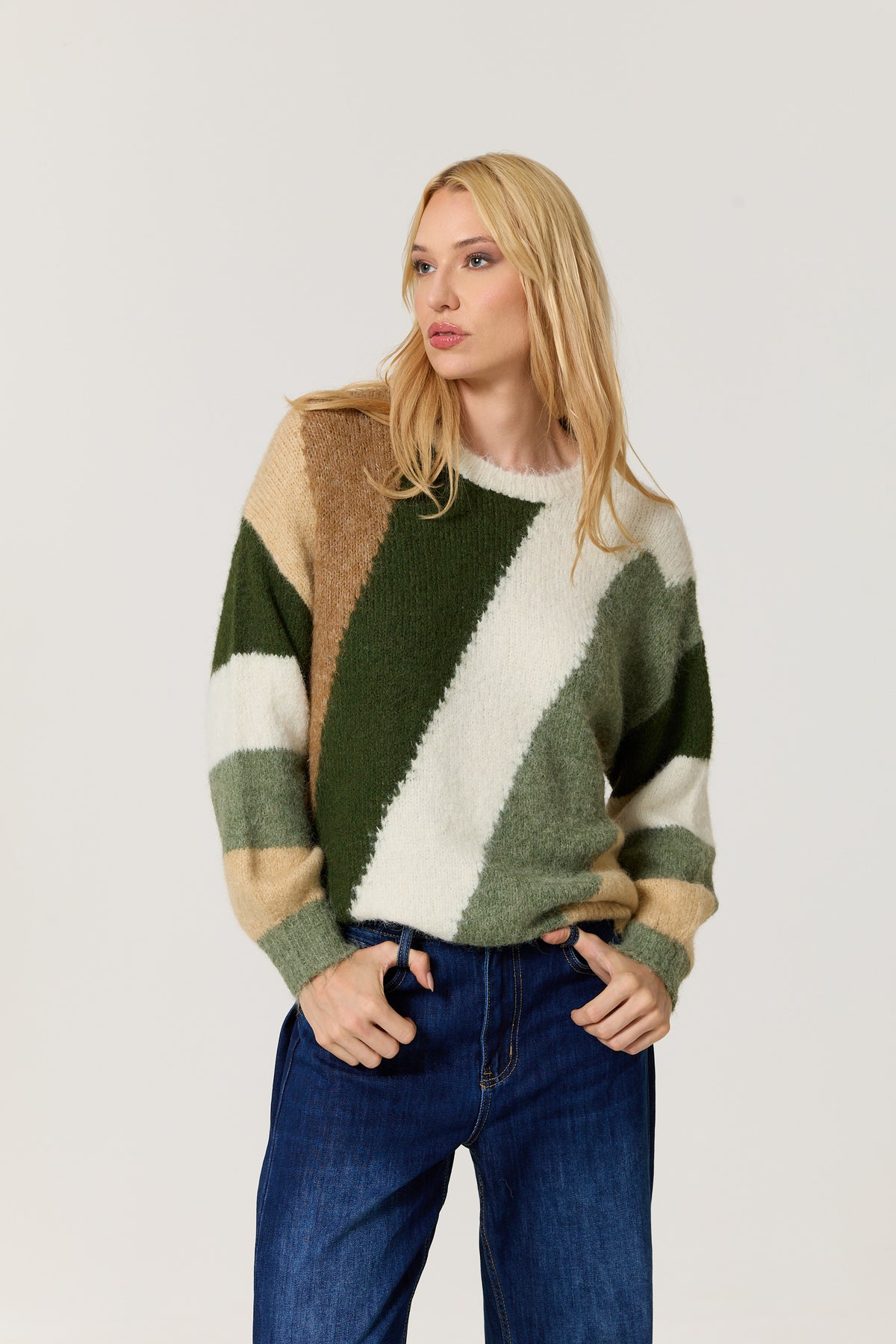 
                  
                    Green Multi Abstract Wool Blend Jumper
                  
                