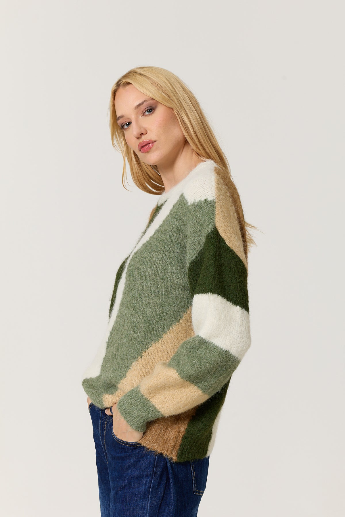 
                  
                    Green Multi Abstract Wool Blend Jumper
                  
                