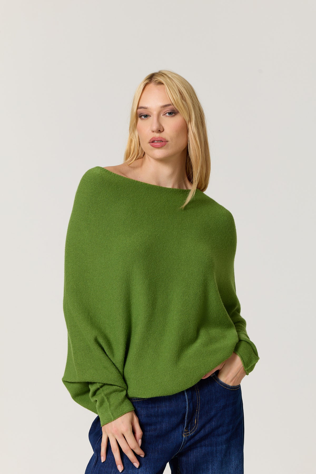 
                  
                    Green Oversized Batwing Knit Jumper
                  
                