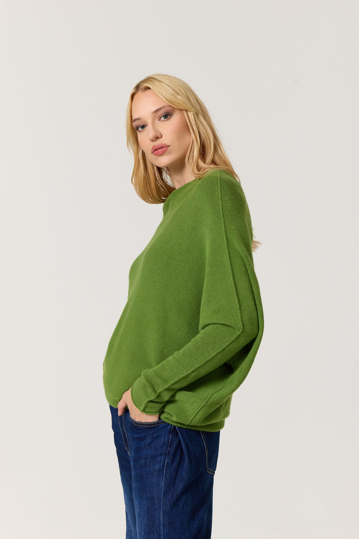 
                  
                    Green Oversized Batwing Knit Jumper
                  
                