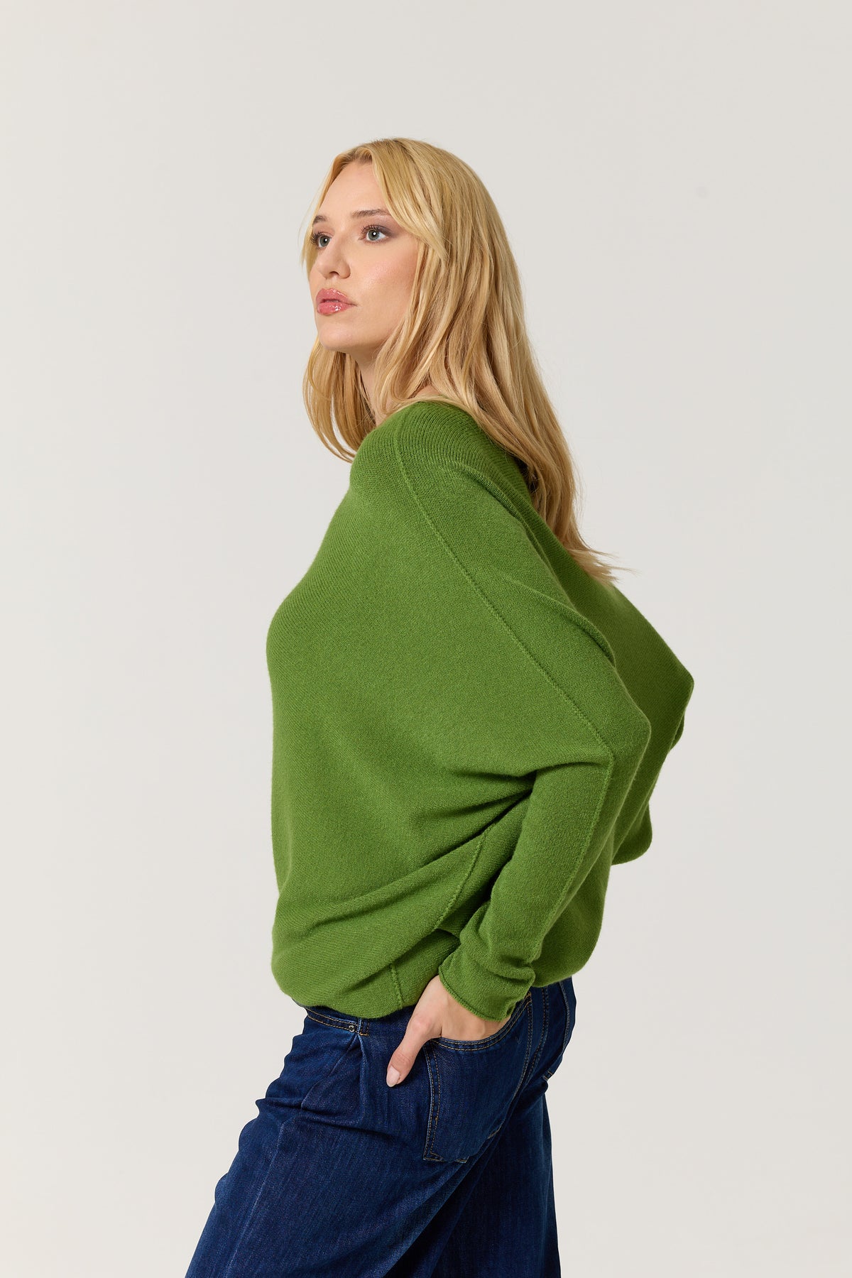 
                  
                    Green Oversized Batwing Knit Jumper
                  
                