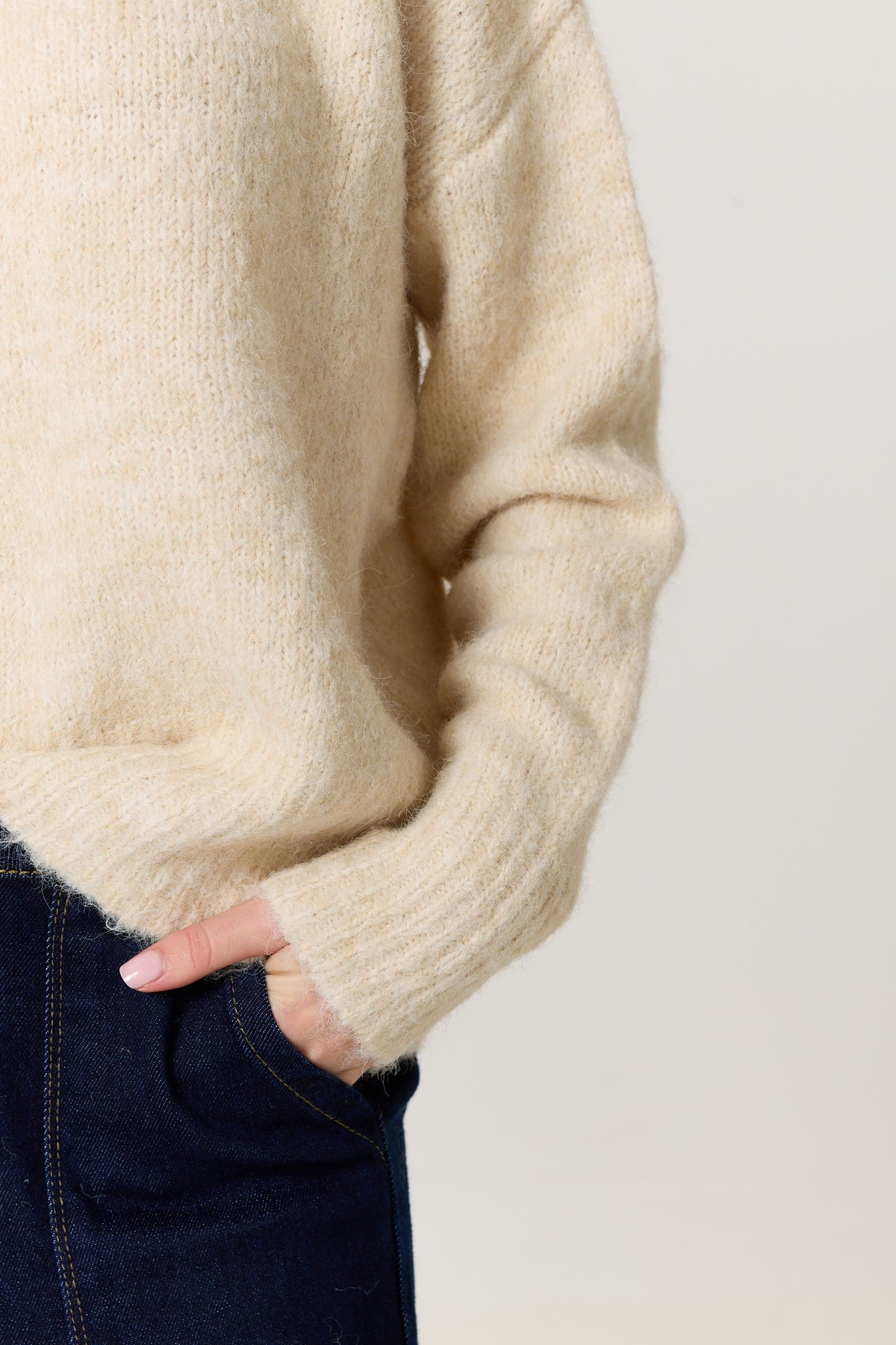 
                  
                    Cream Wool Blend Relaxed Knit Jumper
                  
                