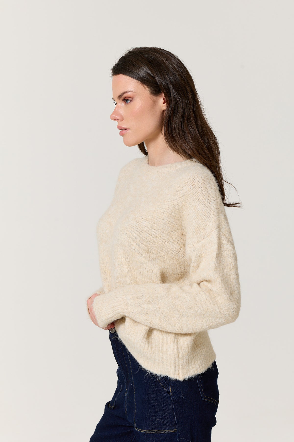 
                  
                    Cream Wool Blend Relaxed Knit Jumper
                  
                