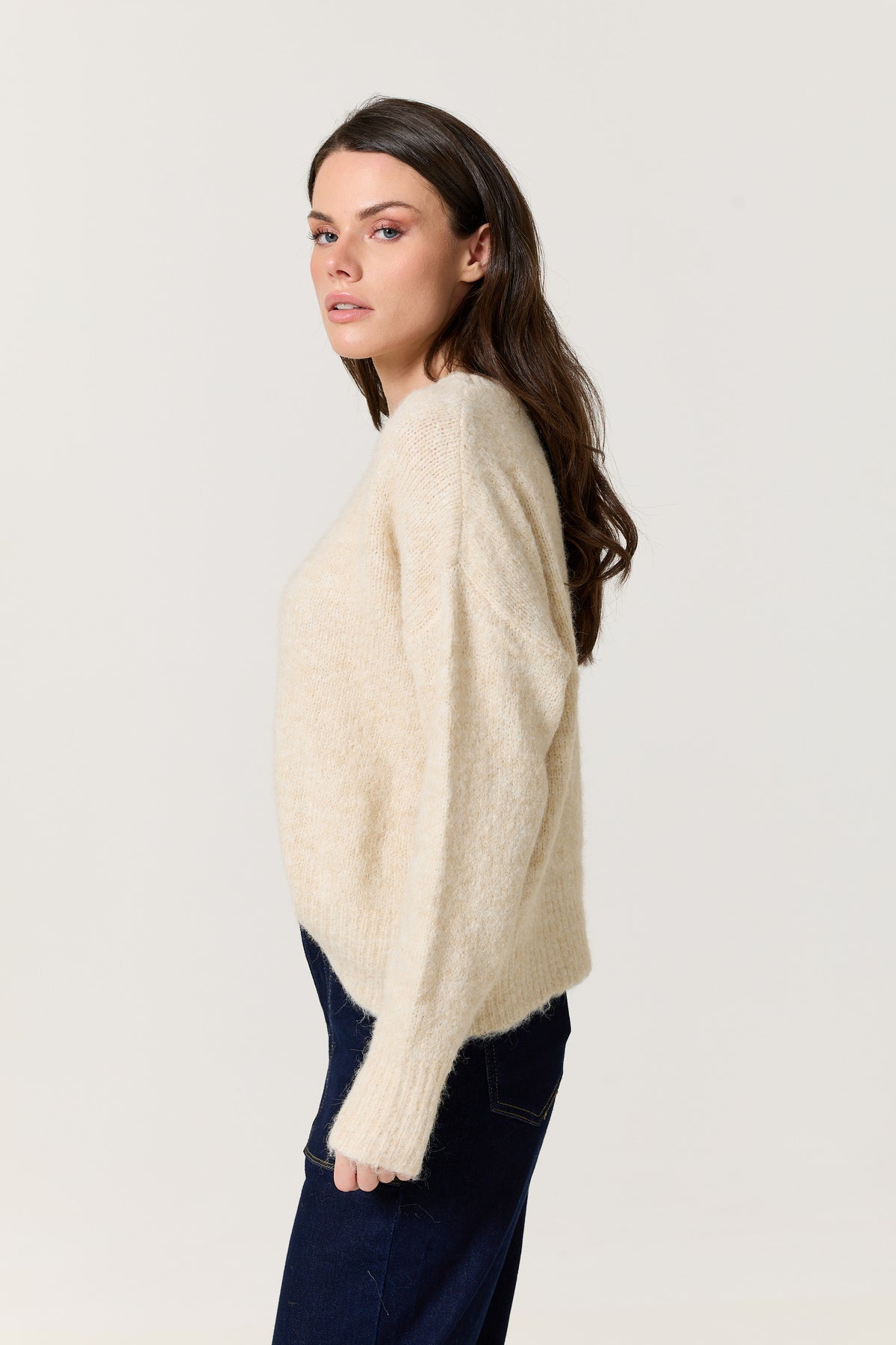 
                  
                    Cream Wool Blend Relaxed Knit Jumper
                  
                