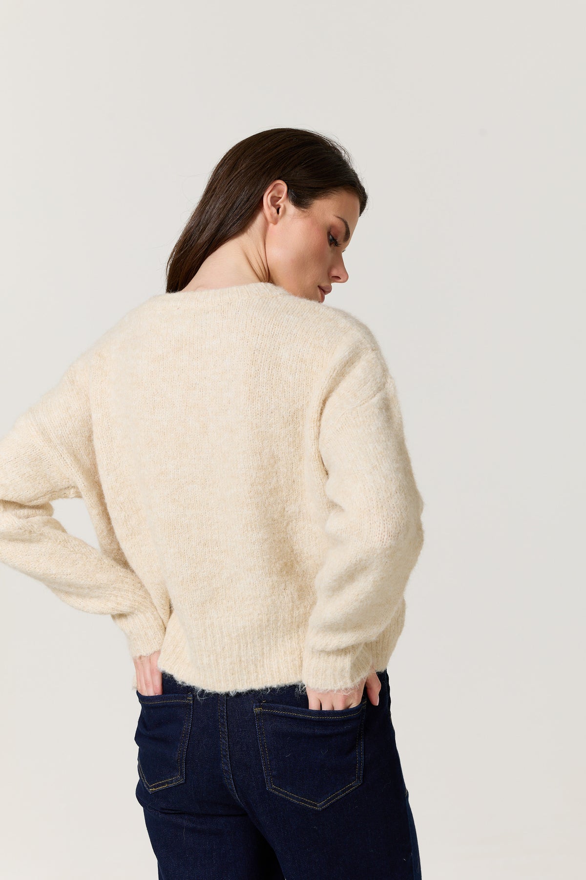 
                  
                    Cream Wool Blend Relaxed Knit Jumper
                  
                