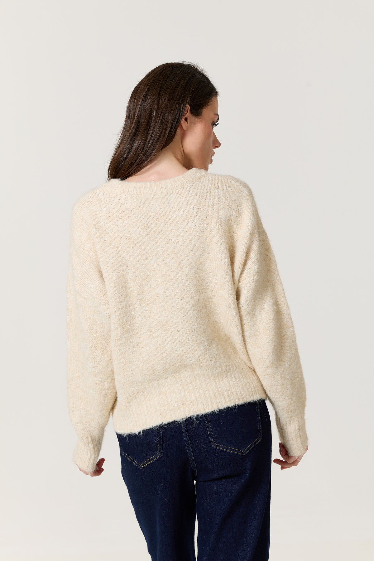 
                  
                    Cream Wool Blend Relaxed Knit Jumper
                  
                