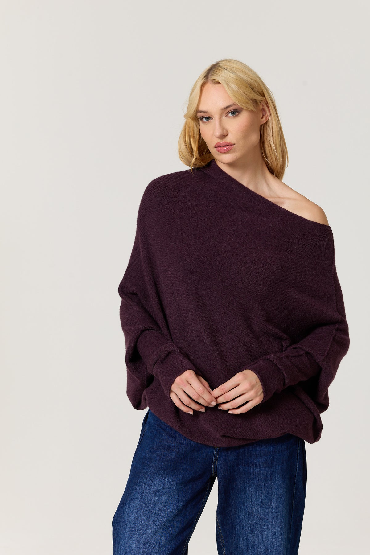 
                  
                    Purple Oversized Batwing Knit Jumper
                  
                