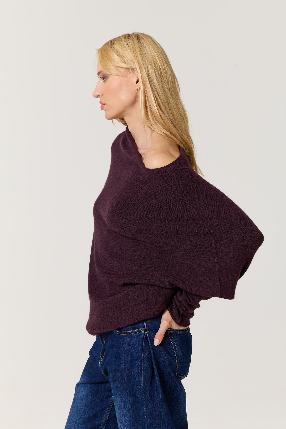 
                  
                    Purple Oversized Batwing Knit Jumper
                  
                